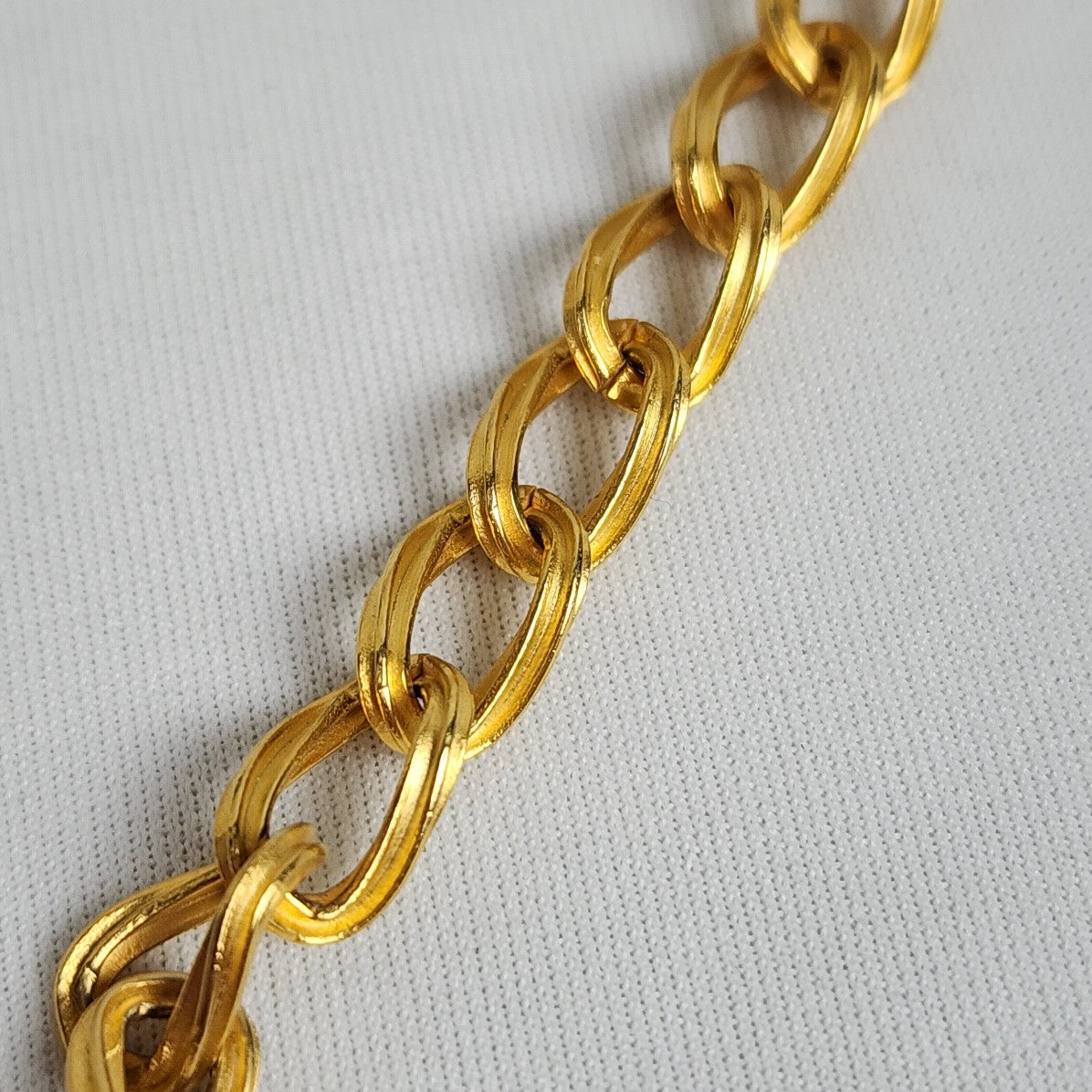 Vintage Matt Gold Tone Etched Statement Necklace