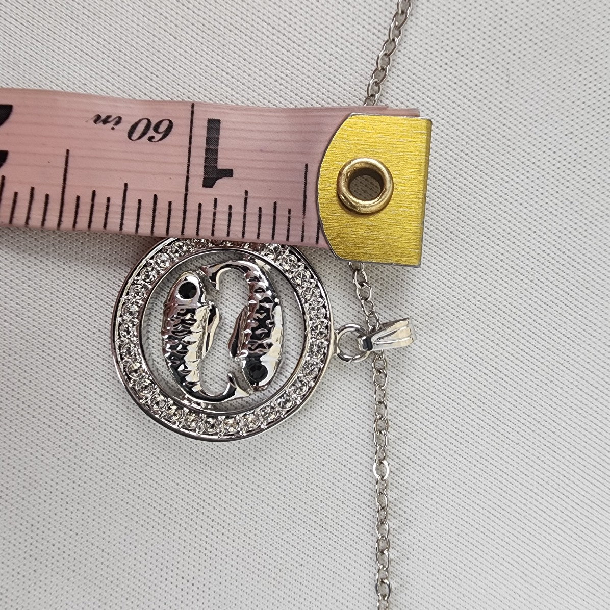 Fifth Avenue Collection Pisces Silver Rhinestone Pendant Necklace