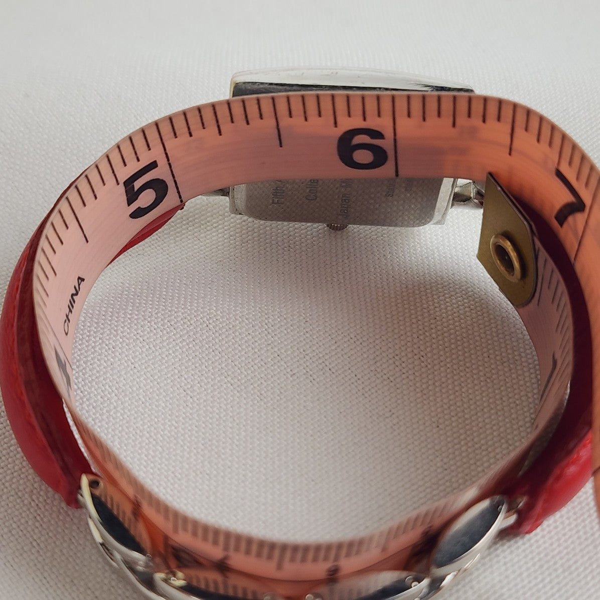 Fifth Avenue Collection Red Leather Silver Tone Watch