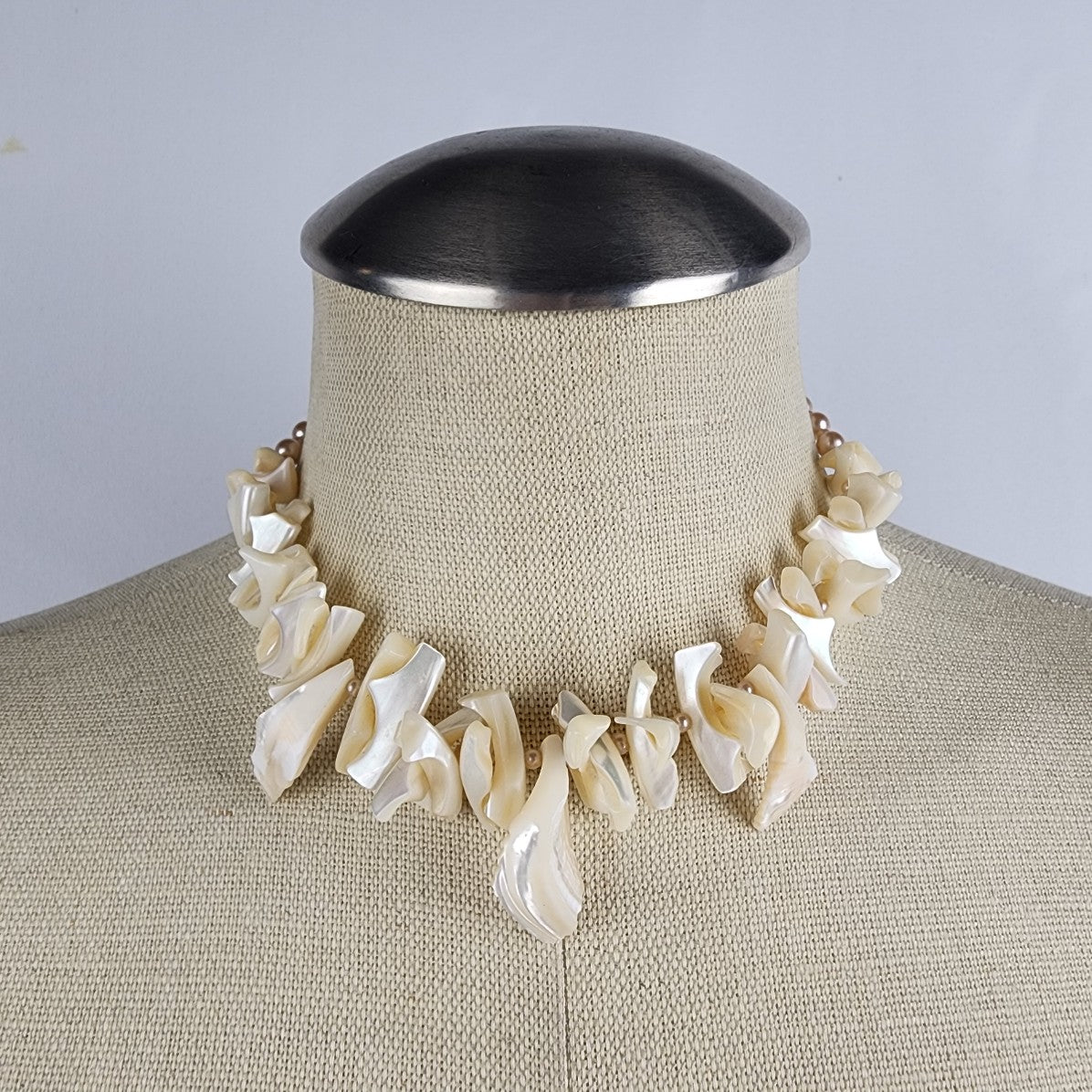 Vintage Sea Shell Beaded Choker Necklace