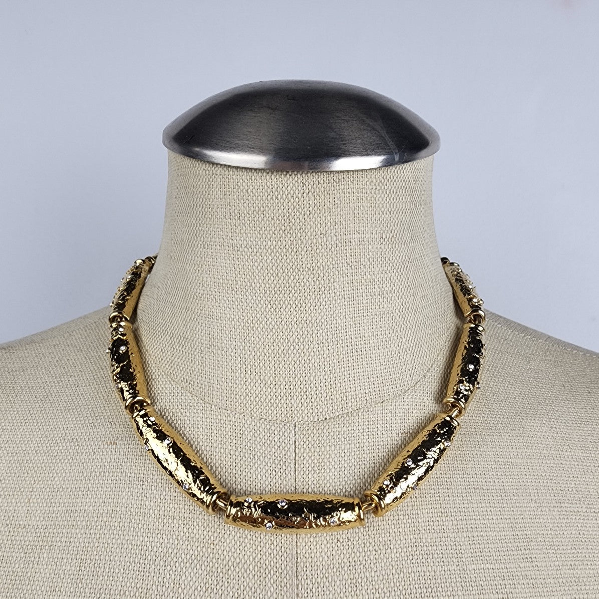 Fifth Avenue Collection Gold Tone Statement Necklace & Square Earrings Set