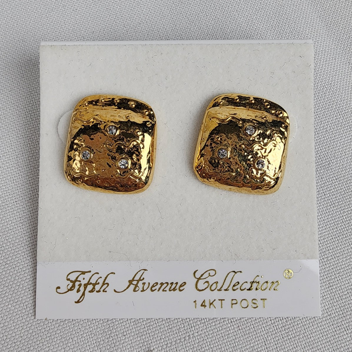 Fifth Avenue Collection Gold Tone Statement Necklace & Square Earrings Set