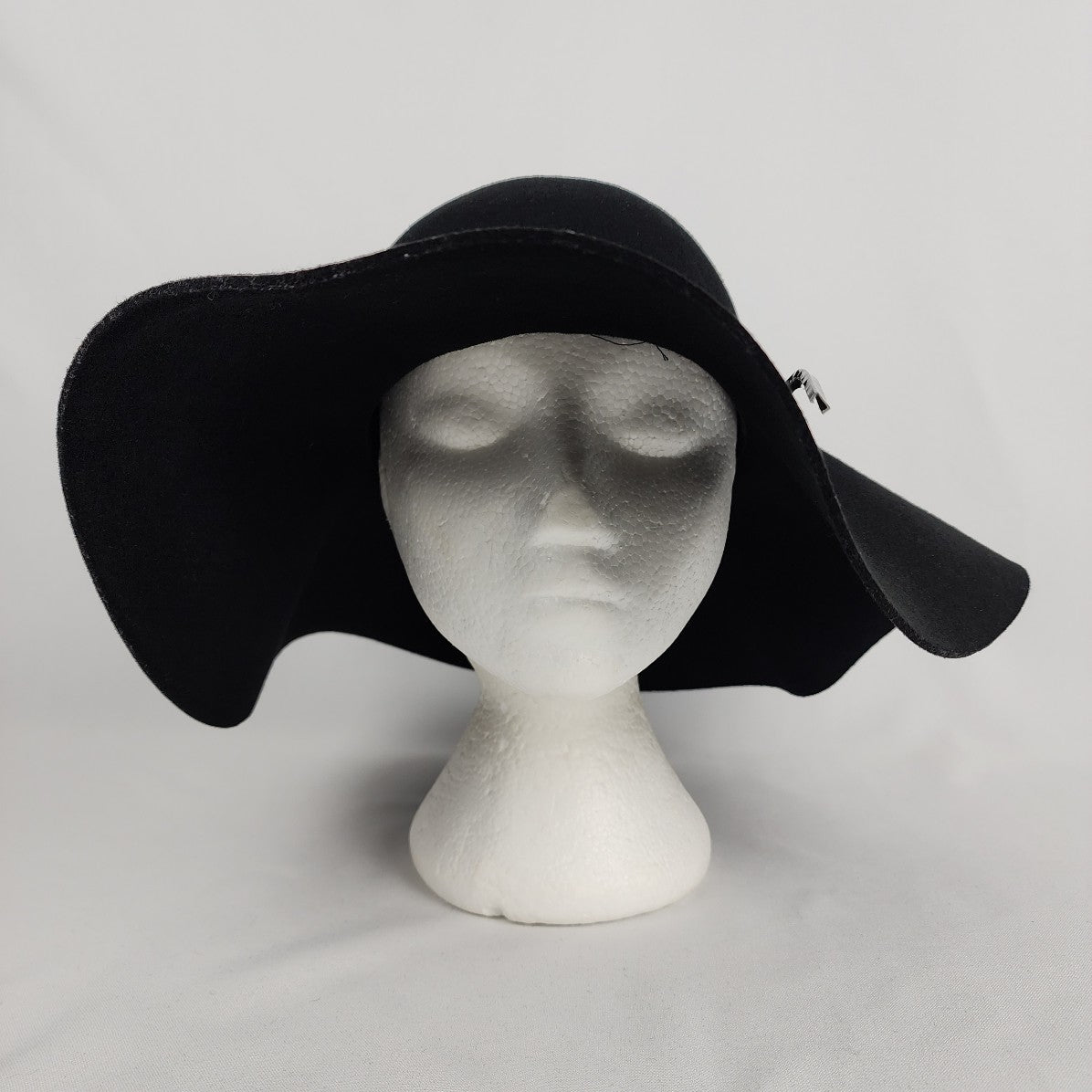 French Connection Black Wool Wide Brim Hat