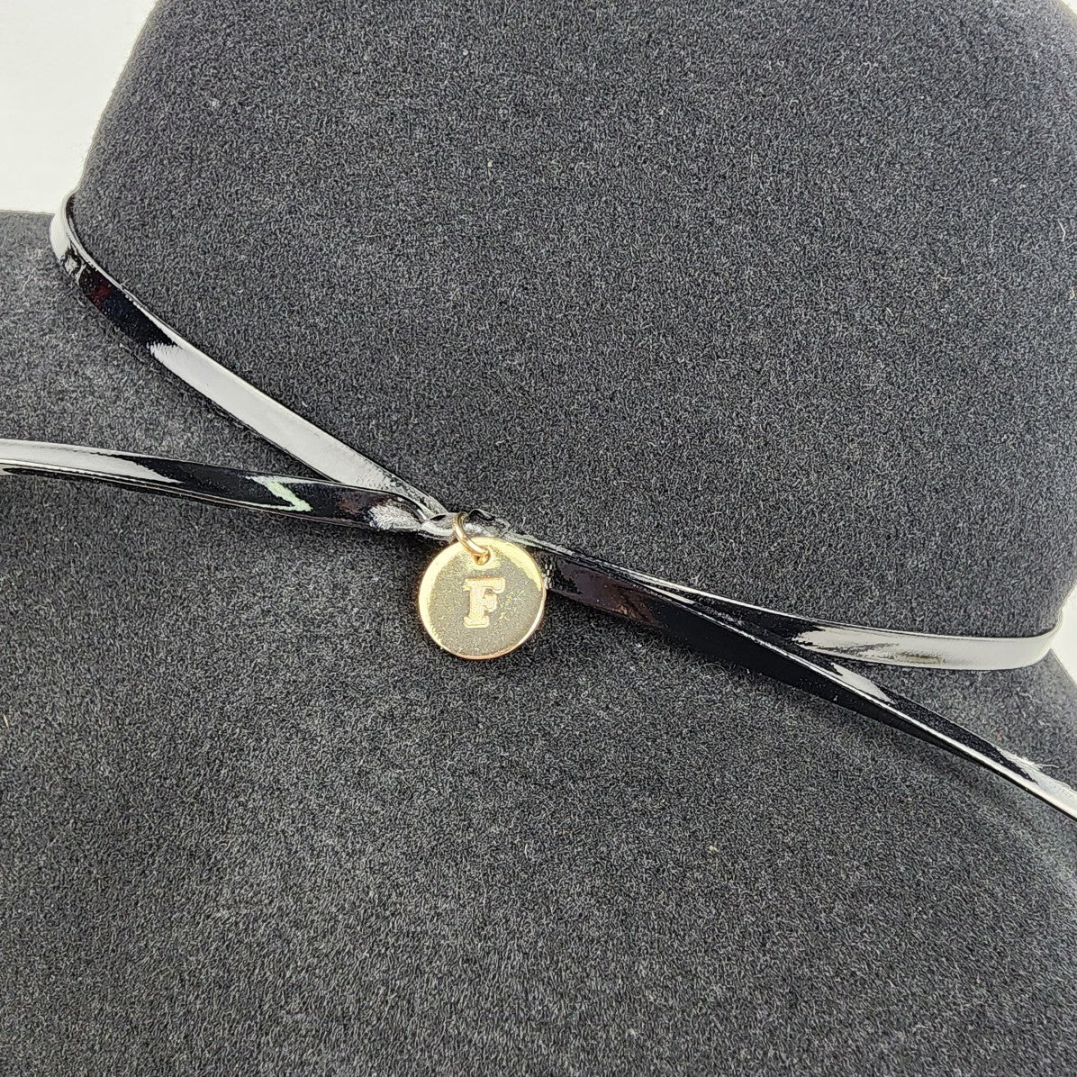 French Connection Black Wool Wide Brim Hat