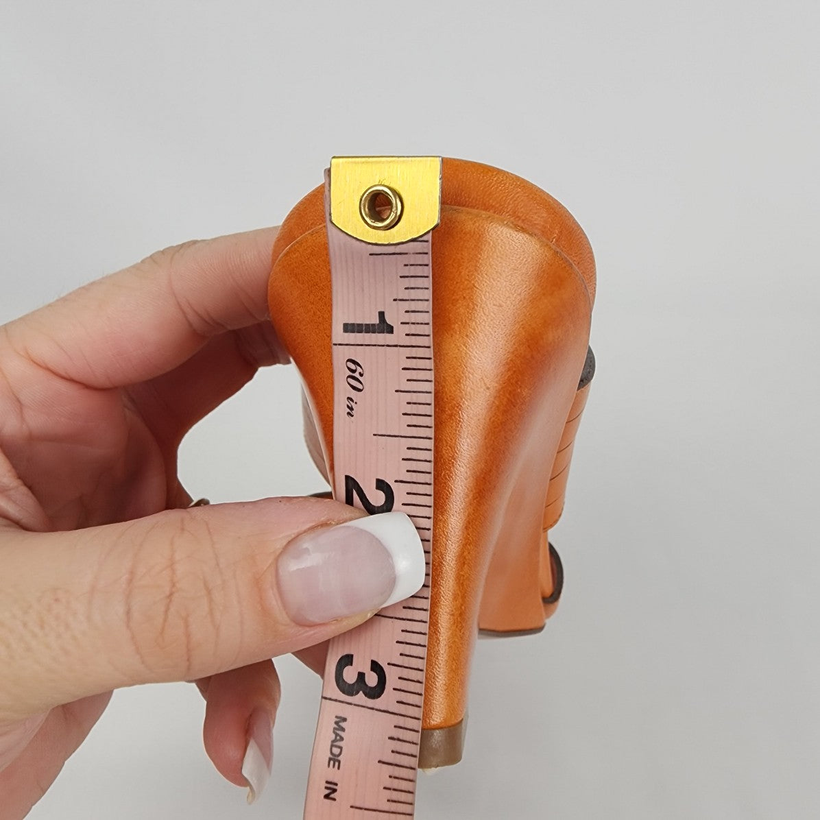 Cole Haan Orange Leather Slide Heeled Sandals Size 9.5