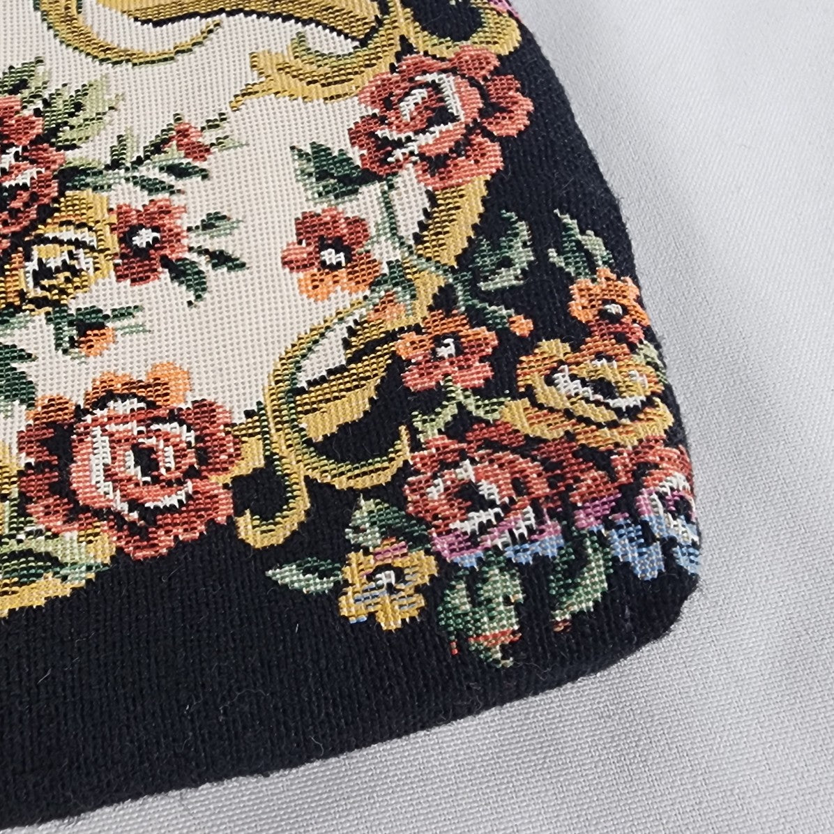 Vintage Brown Floral Embroidered Clutch Purse