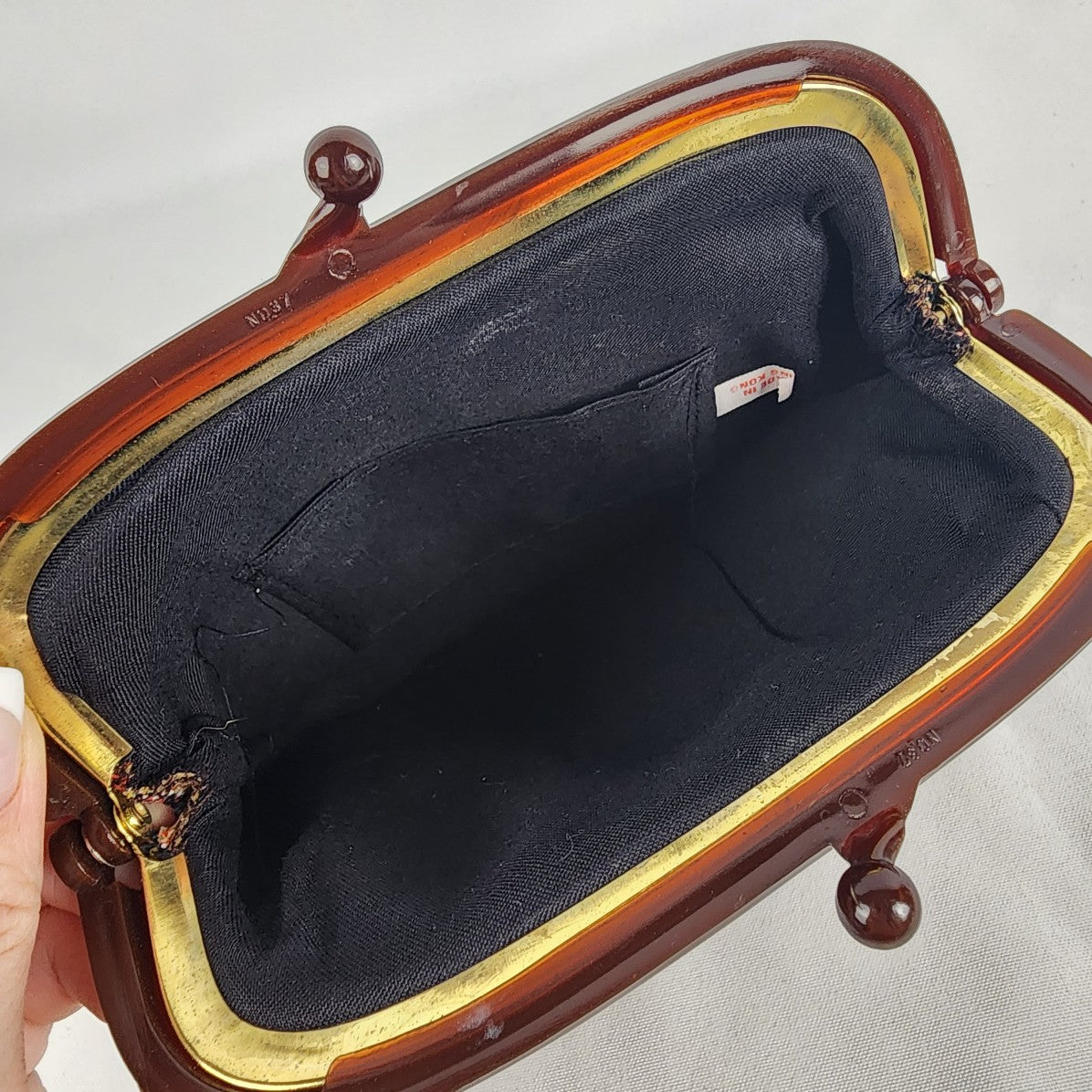Vintage Brown Floral Embroidered Clutch Purse