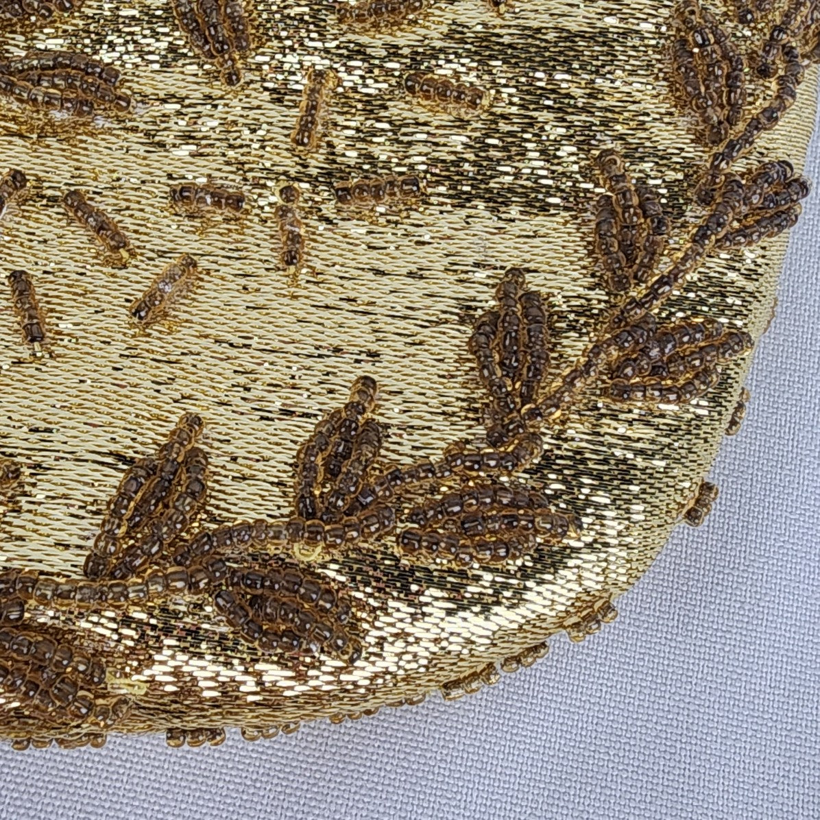 Vintage La Regale Gold Floral Beaded Clutch Purse