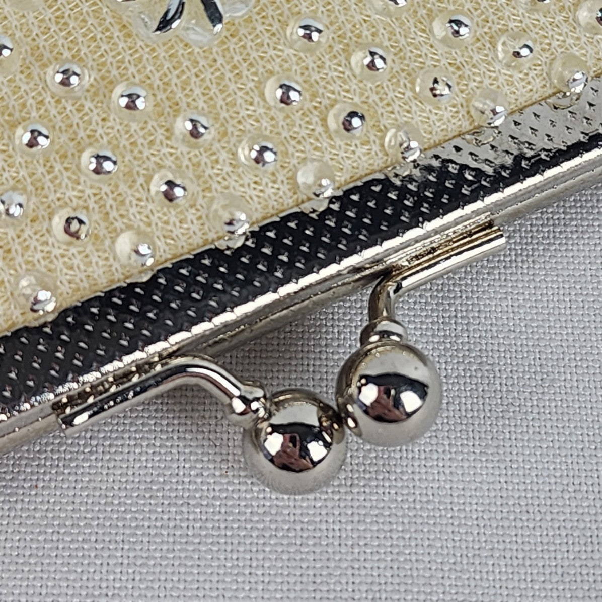 Vintage Silver Beaded Clutch Purse