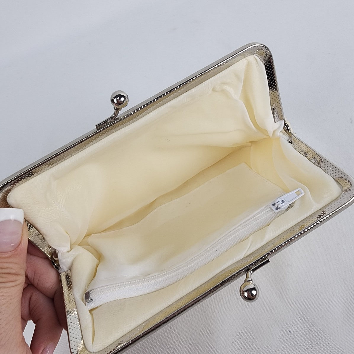 Vintage Silver Beaded Clutch Purse