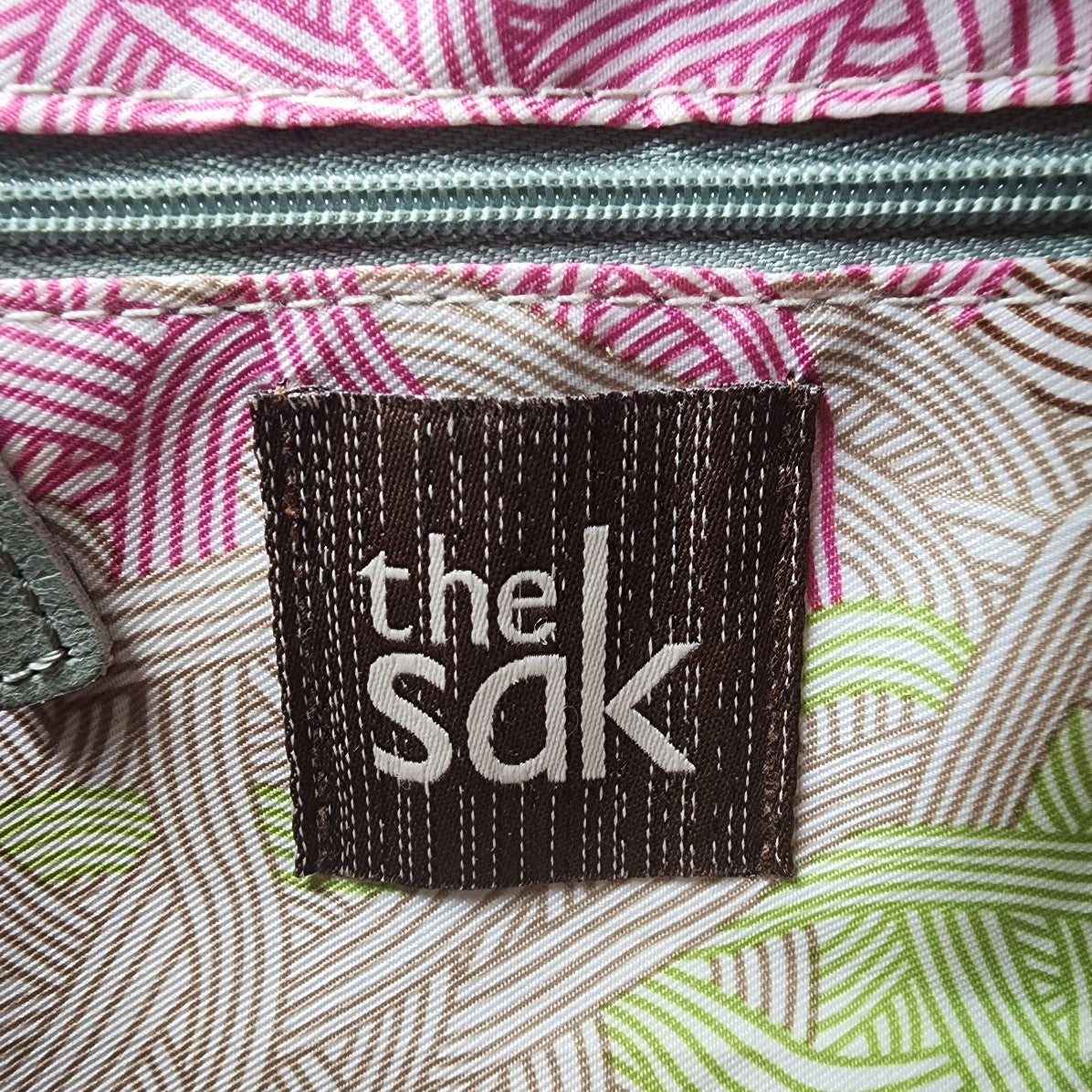 The Sac Green Leather Beaded Detail Crossbody Purse