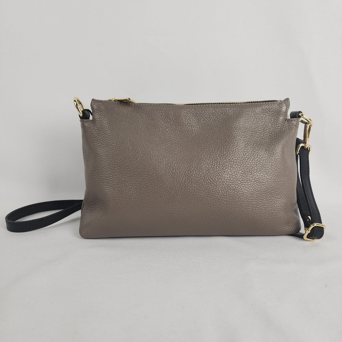 Valentina Grey Leather Cross Body Purse