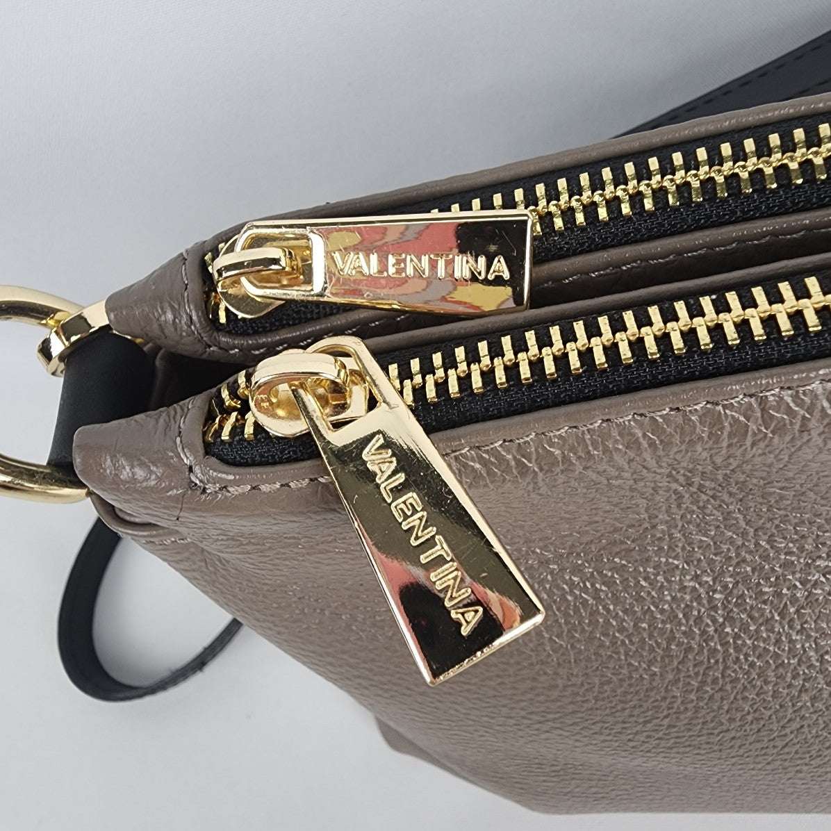 Valentina Grey Leather Cross Body Purse