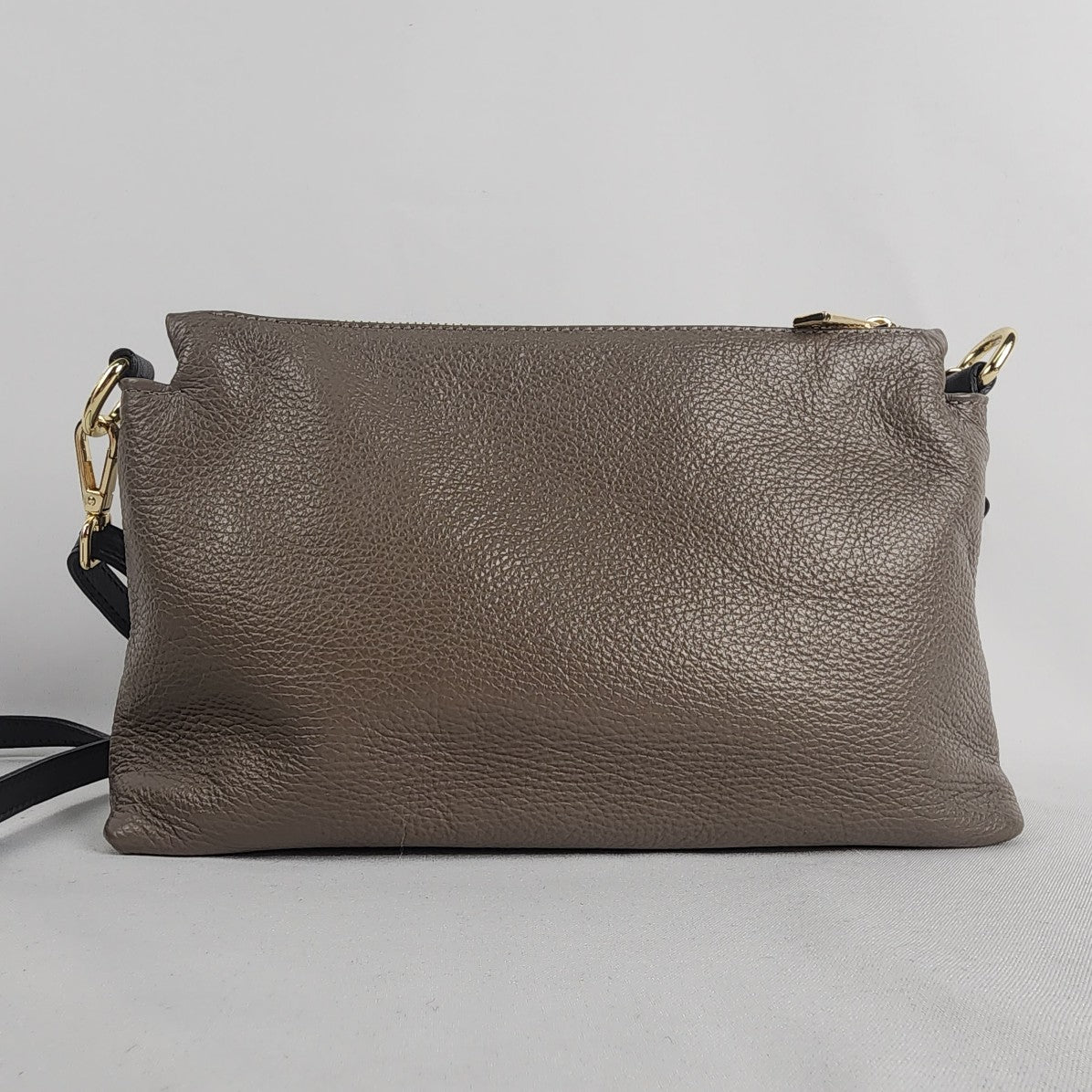 Valentina Grey Leather Cross Body Purse