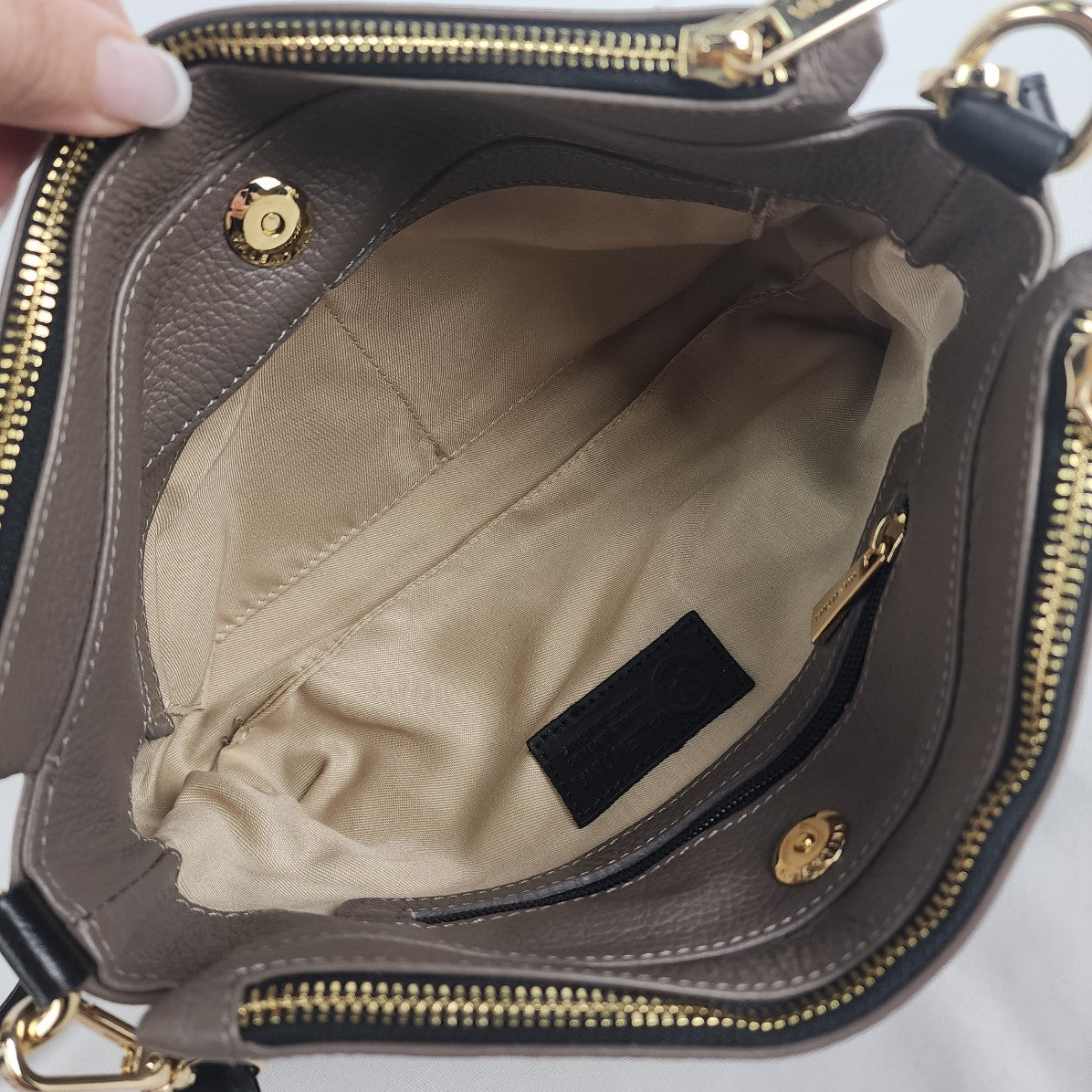 Valentina Grey Leather Cross Body Purse
