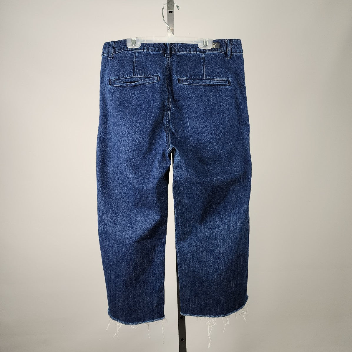 Lola Daffodil High Rise Coulotte Denim Raw Hem Pants Size 12