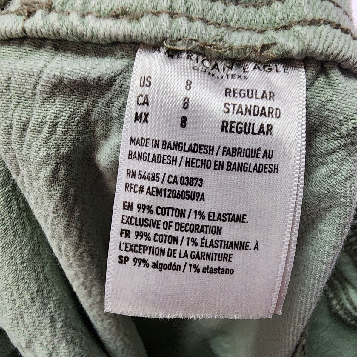 American Eagle Soft Green Denim Joggers Size 8