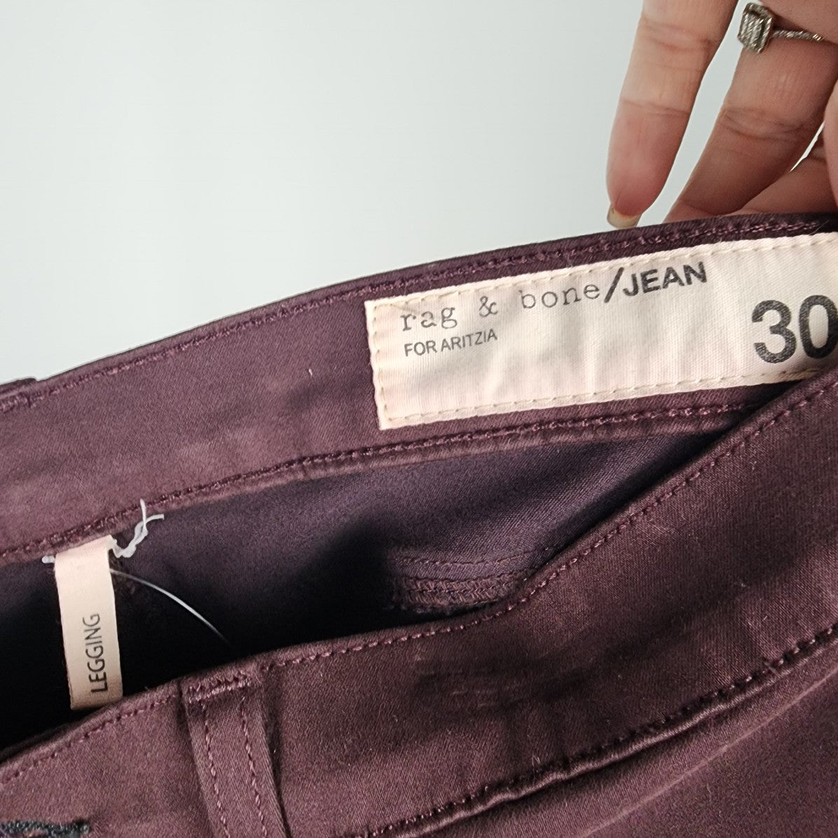 rag & bone Egplnt Ombre Skinny Cotton Pants Size 30