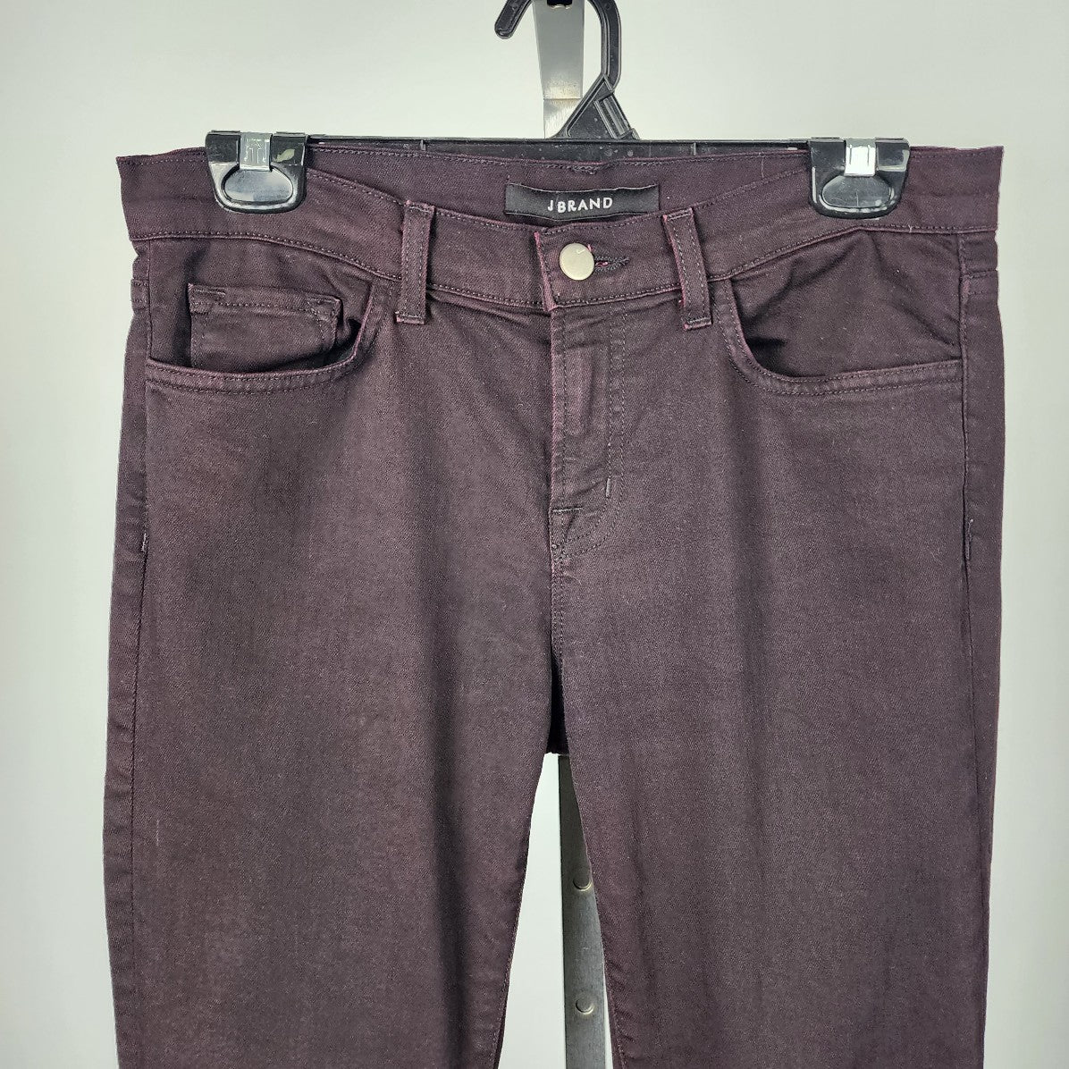 J Brand Skinny Leg Mid Rise Noir Red Cotton Denim Pants Size 29