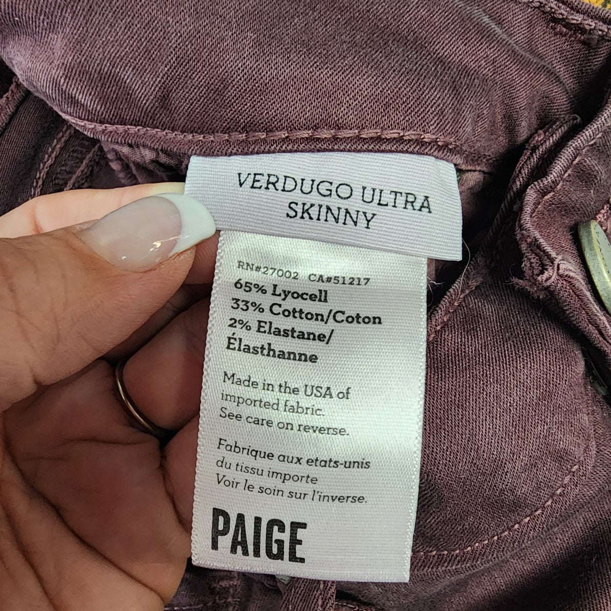 Paige Verdugo Ultra Skinny Mid Rise Jeans Size 30