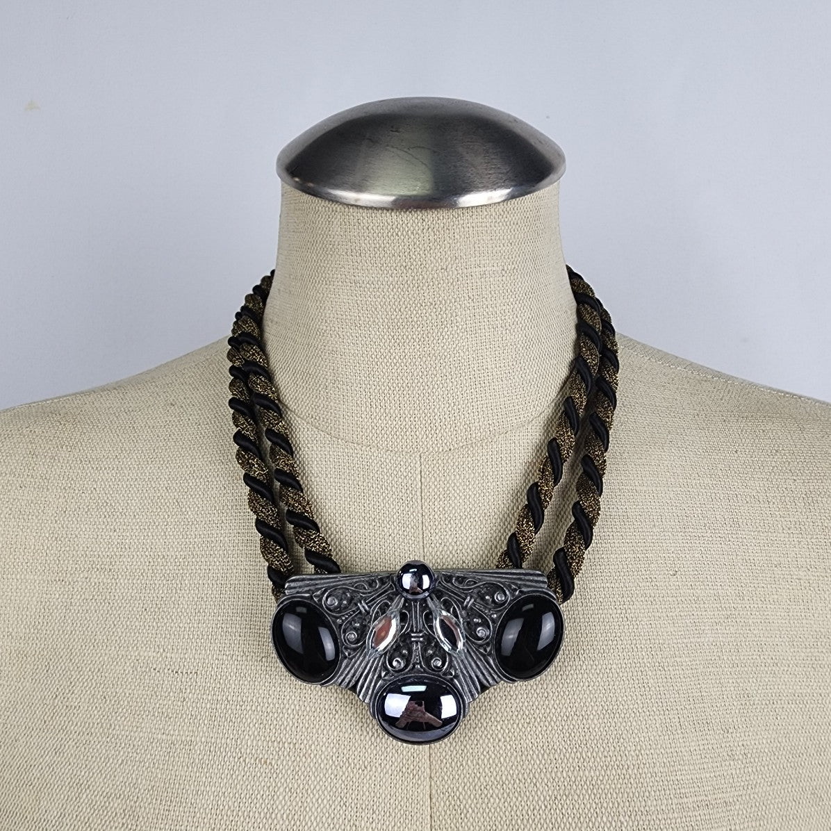 Vintage Statement Metallic Rope Necklace
