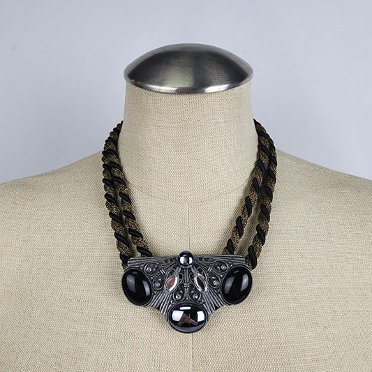 Vintage Statement Metallic Rope Necklace