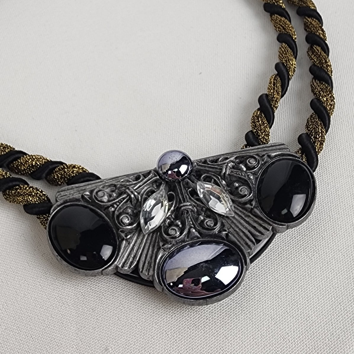 Vintage Statement Metallic Rope Necklace