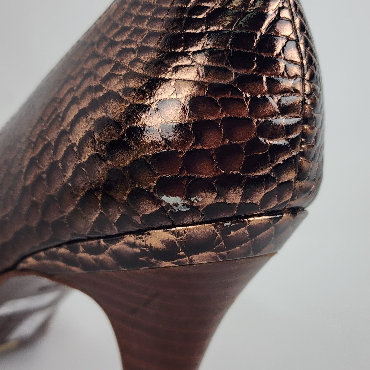 Cole Haan Nike Air Brown Leather Peep Toe Heels Size 9.5