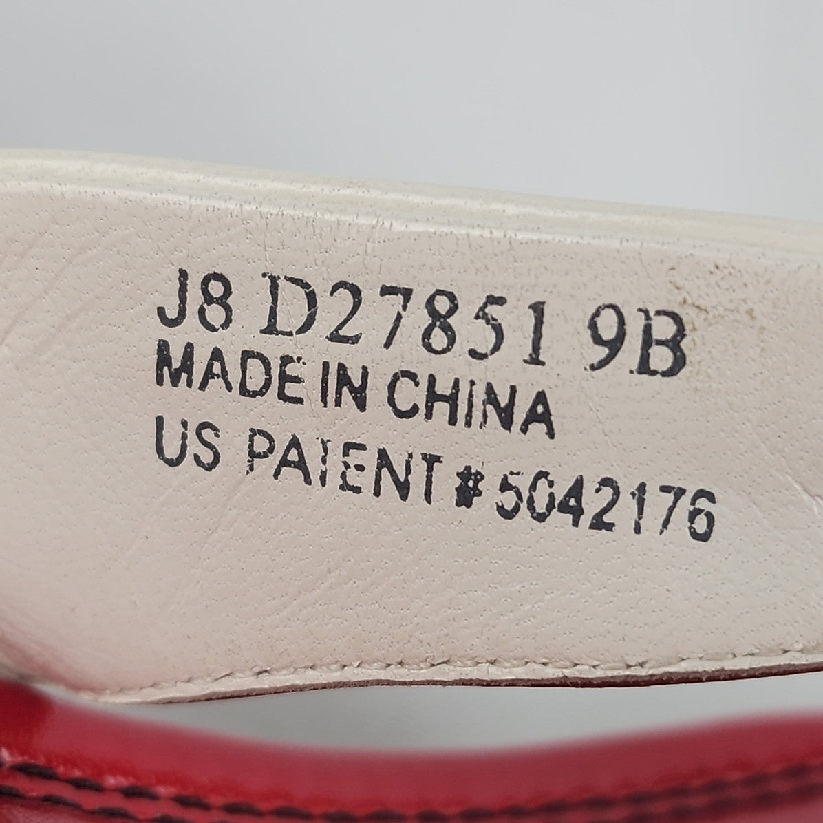 Cole Haan Nike Air Red & Taupe Leather Wedge Sandals Size 9