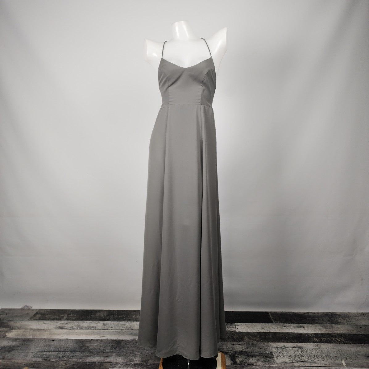 Show Me Your MUMU Grey Chiffon Long Gown Size S