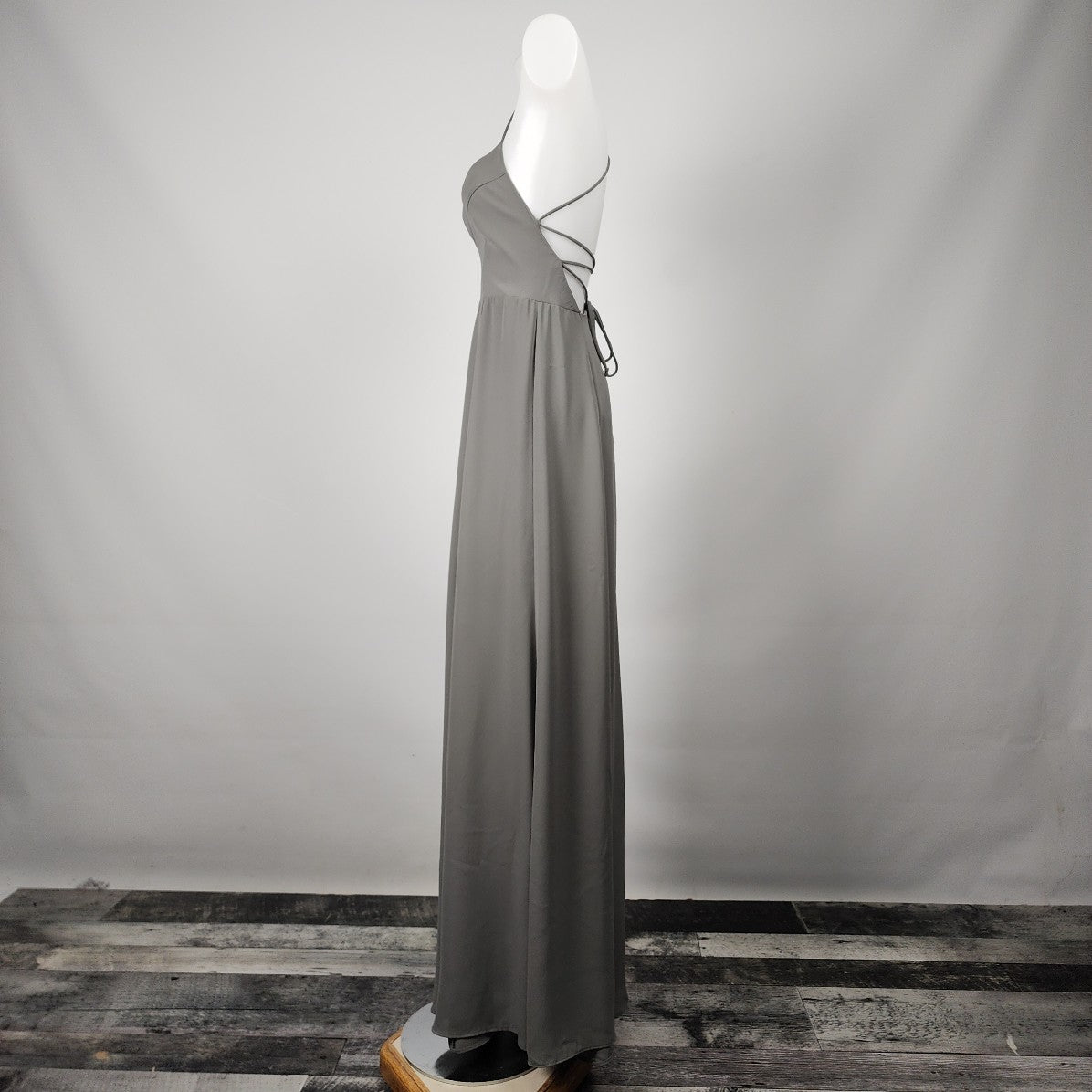 Show Me Your MUMU Grey Chiffon Long Gown Size S
