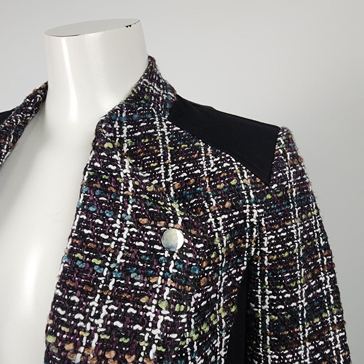 Dex Purple Tweed Zip Up Jacket Size S