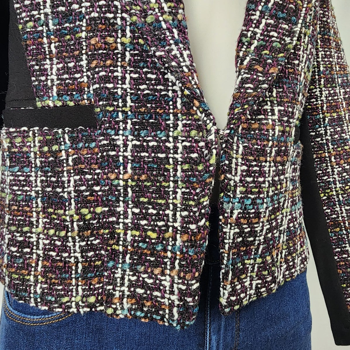 Dex Purple Tweed Zip Up Jacket Size S