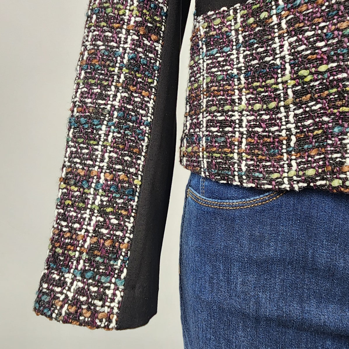 Dex Purple Tweed Zip Up Jacket Size S