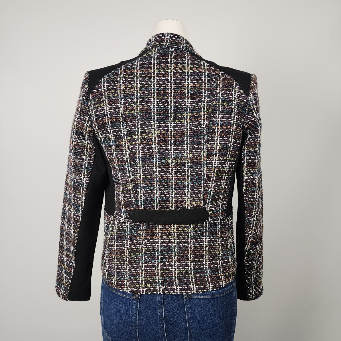 Dex Purple Tweed Zip Up Jacket Size S