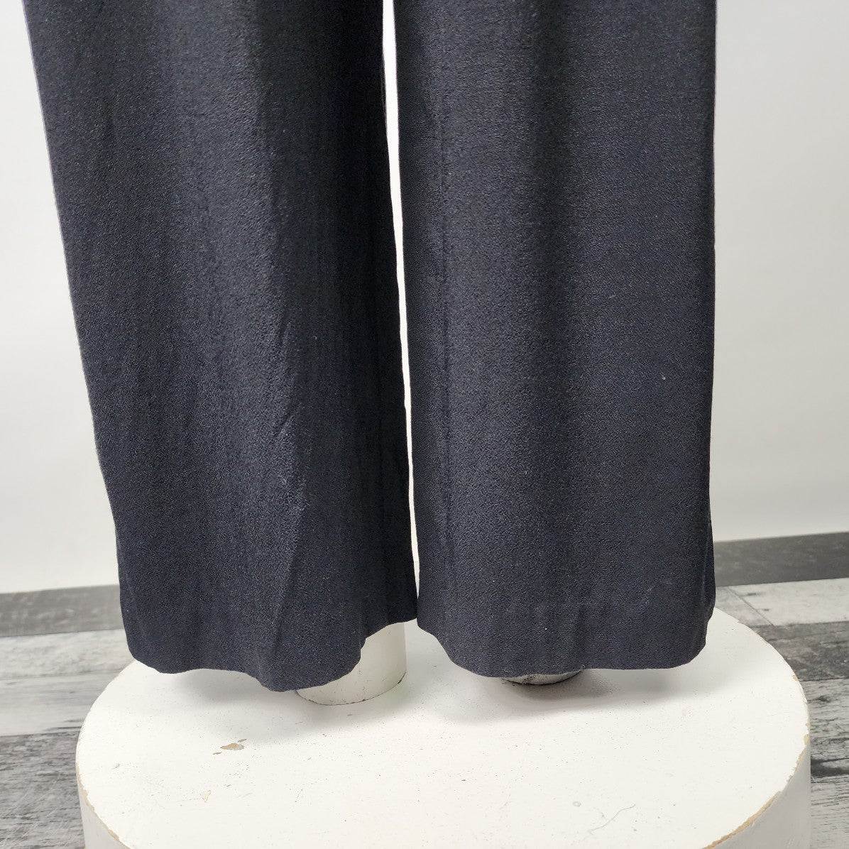 Vintage Black Striped Sleeveless Belted Jumpsuit Size M