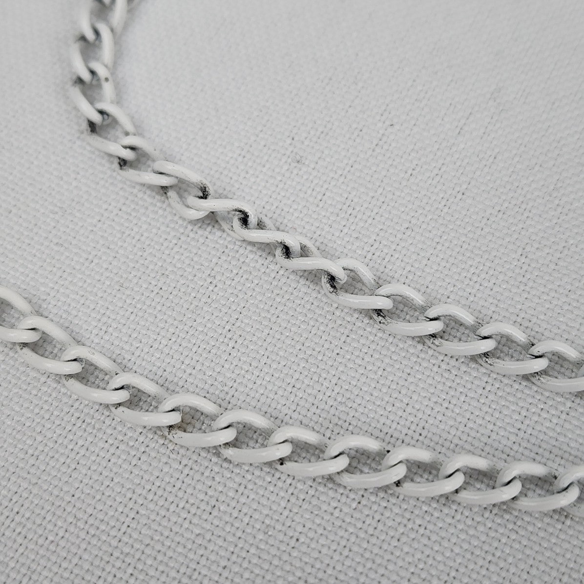 Vintage White Enamel Pendant Necklace