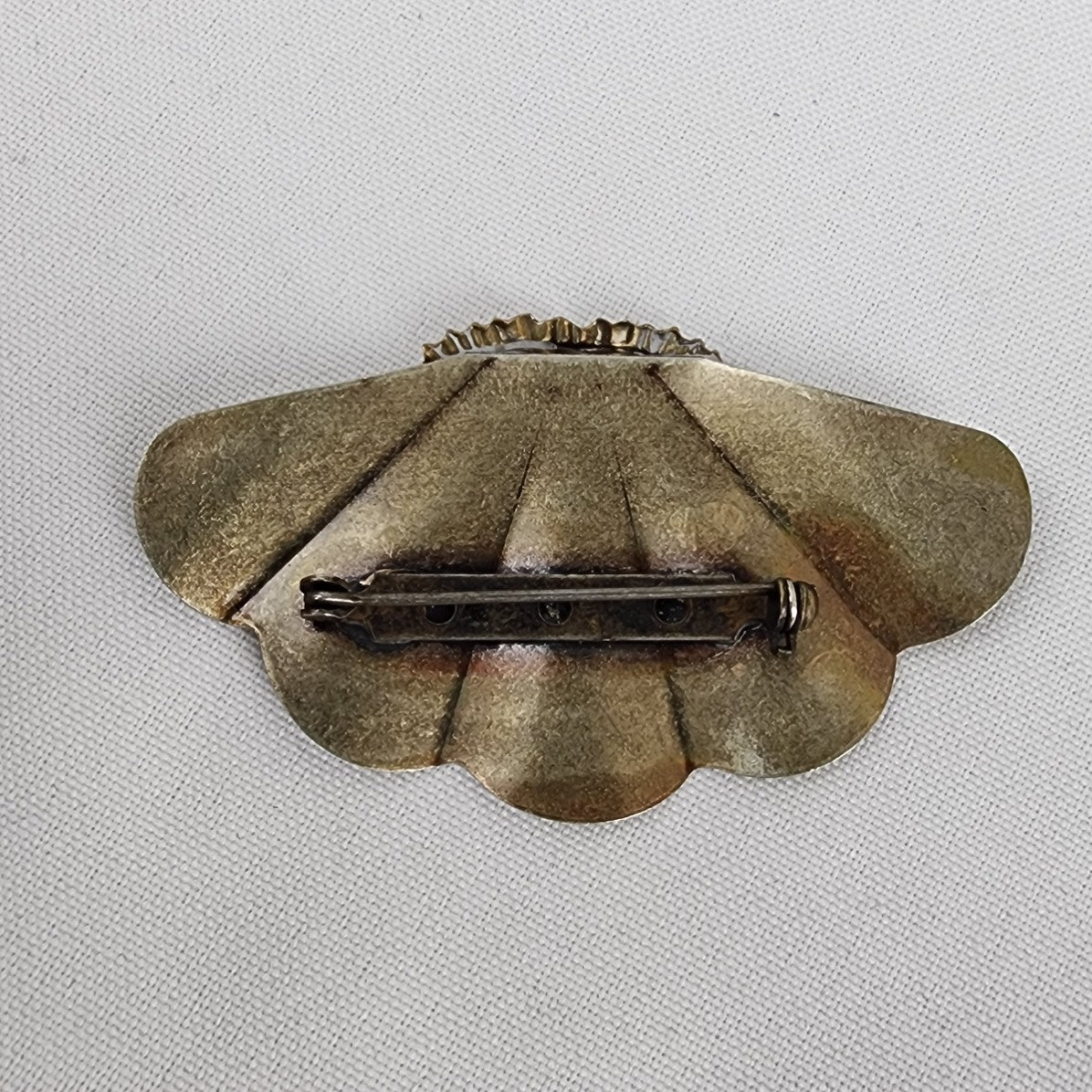 Vintage Silver & Gold Tone Mask Brooch