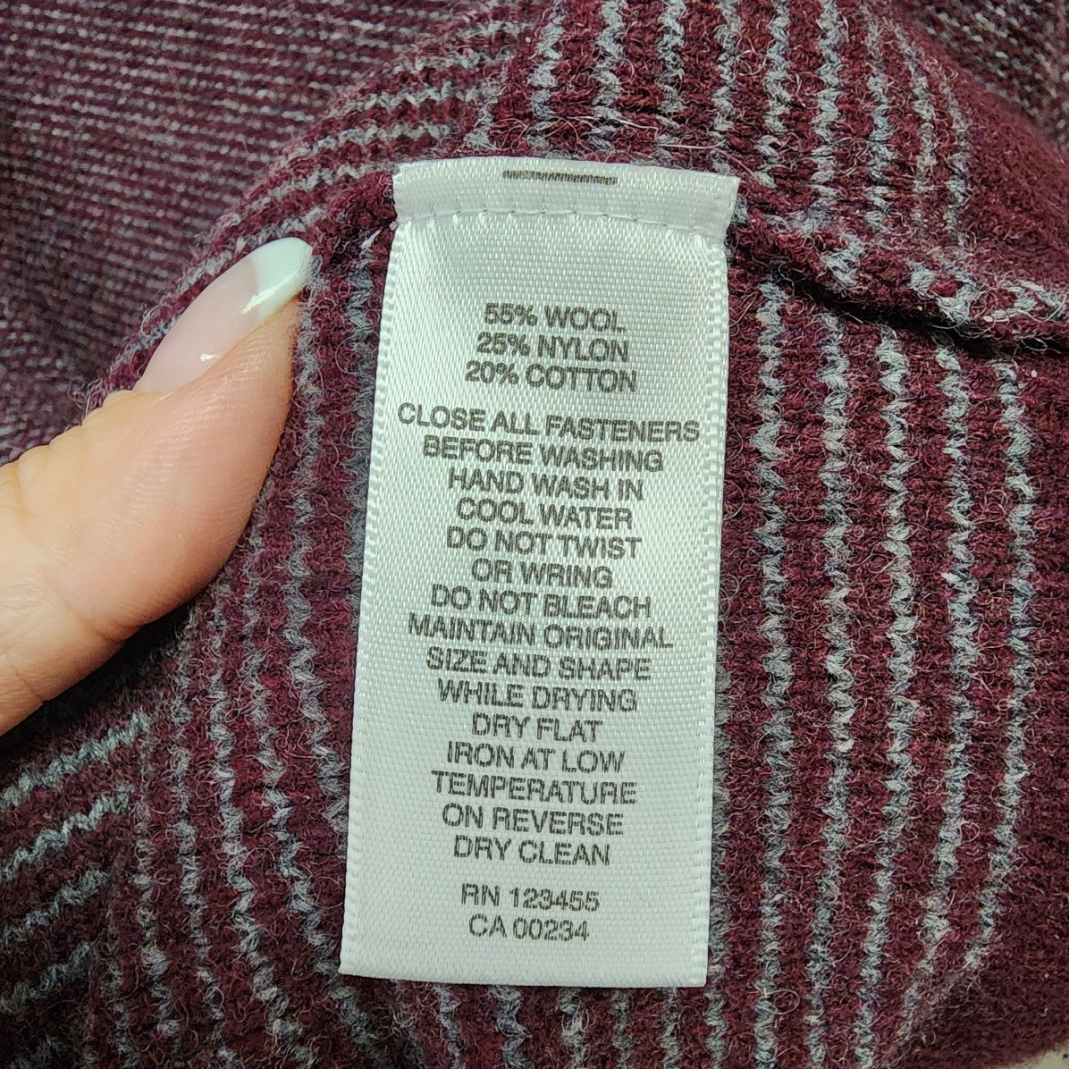 Hudson North Burgundy Wool Knit Sweater Size L