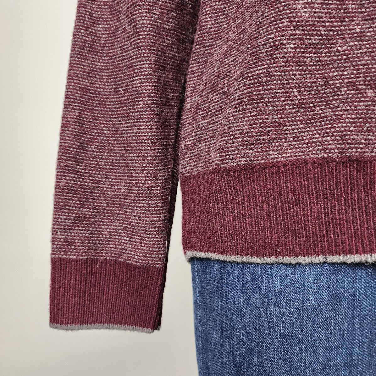 Hudson North Burgundy Wool Knit Sweater Size L