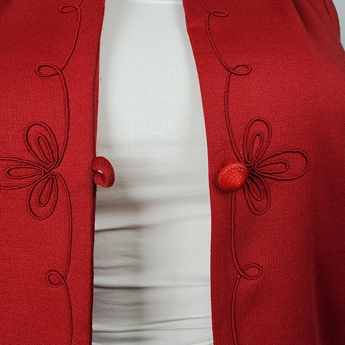 Vintage D'allaird's Union Label Red Floral Jacket Blazer Size M