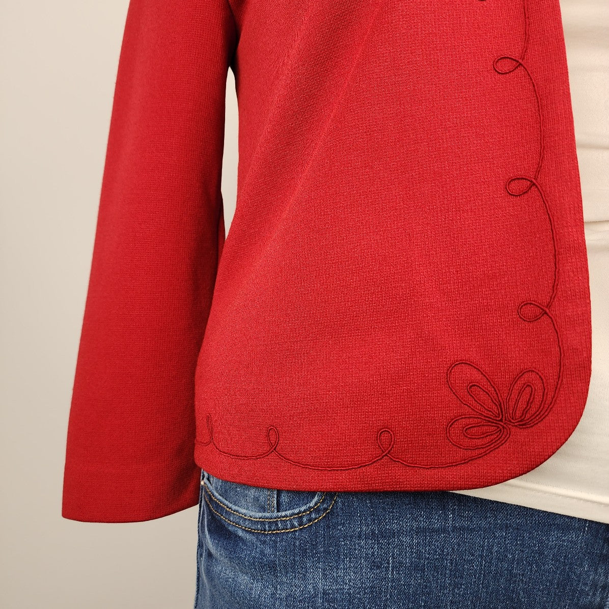 Vintage D'allaird's Union Label Red Floral Jacket Blazer Size M