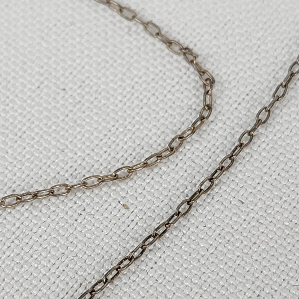 Vintage Ceramic Clay Bead Silver Chain Necklace