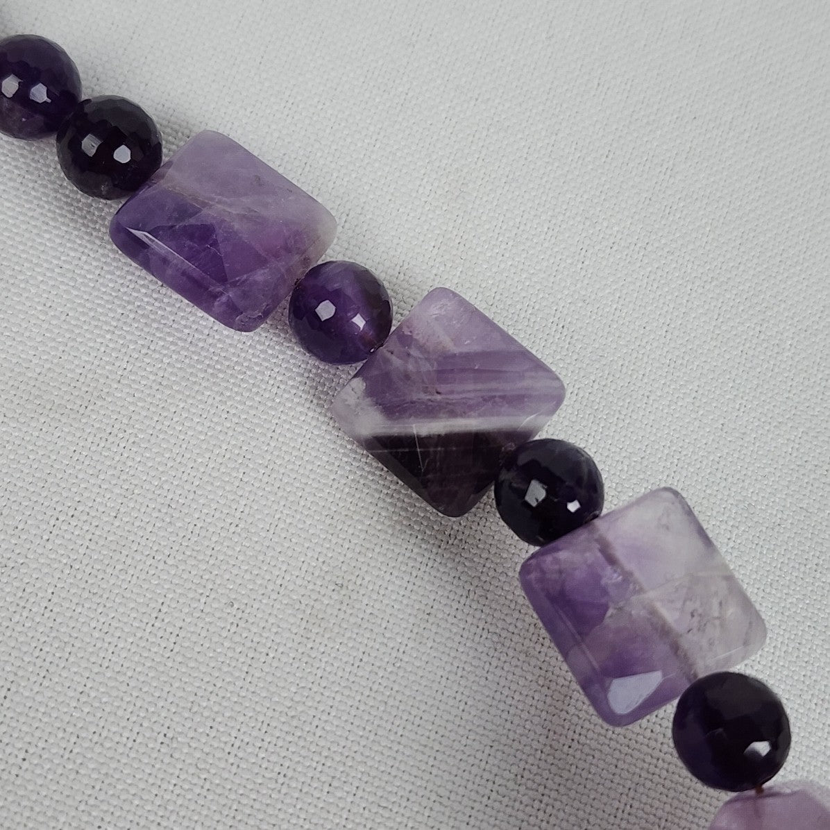 Purple Polished Natural Stone Beaded Necklace