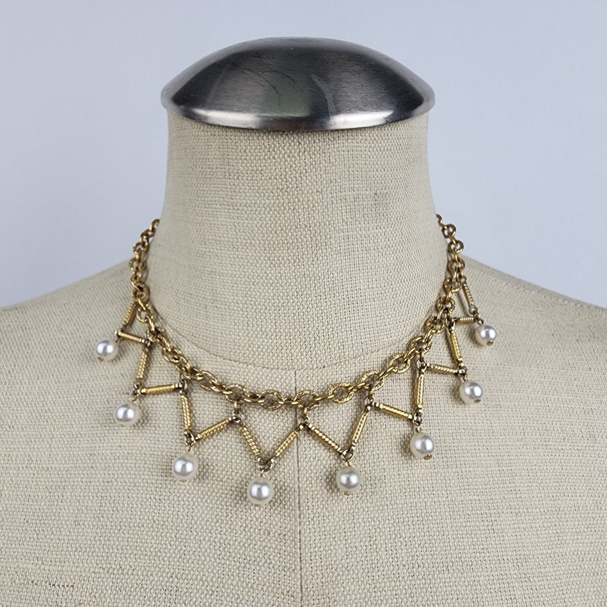 Vintage pearl store collar necklace