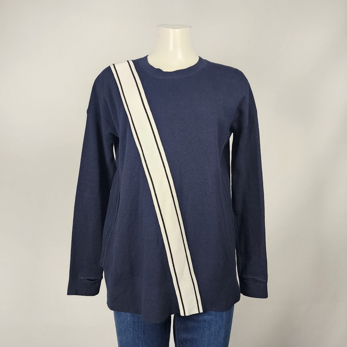 Athleta Navy Blue Cotton Knit Sweater Size S/M