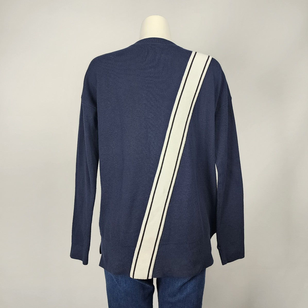 Athleta Navy Blue Cotton Knit Sweater Size S/M