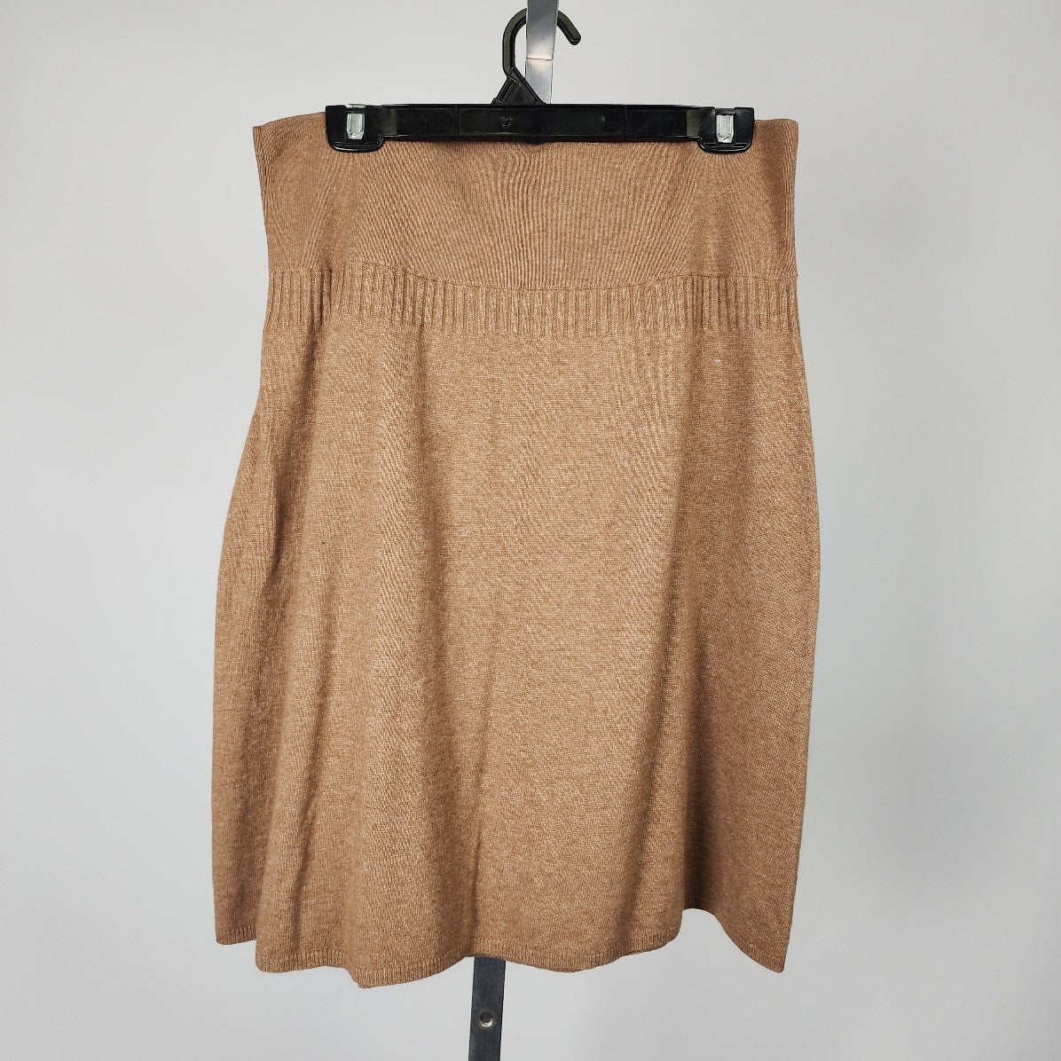 Olsen Brown Wool Knit Pleated Skirt Size XL