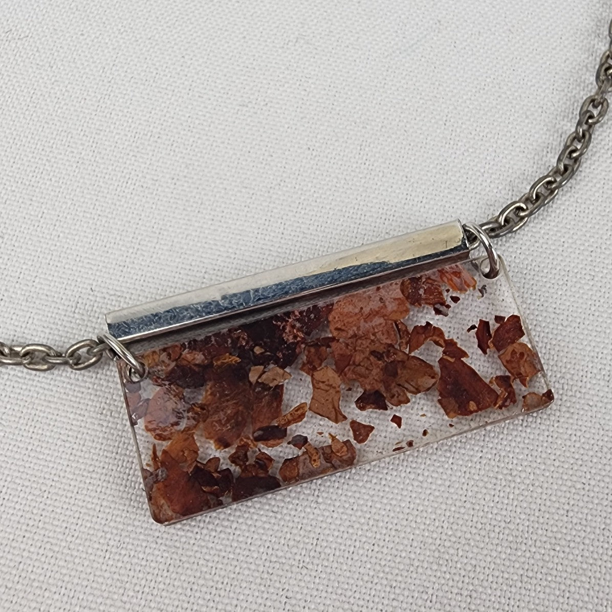 Color By Amber Silver Floral Speckled Pendant Necklace
