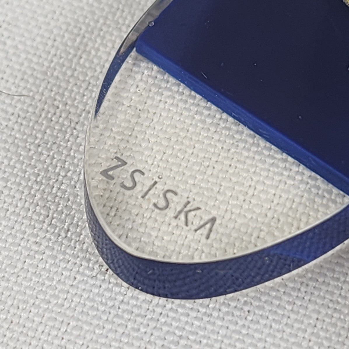 Zsiska Navy Blue & Clear Oval Resin Stud Earrings